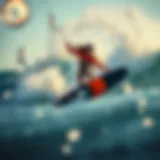 High-Performance Carbon Kiteboard in Action High-performance carbon kiteboard carving through waves