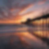 A breathtaking sunset view over Clearwater Pier, showcasing vibrant colors reflecting on the water.