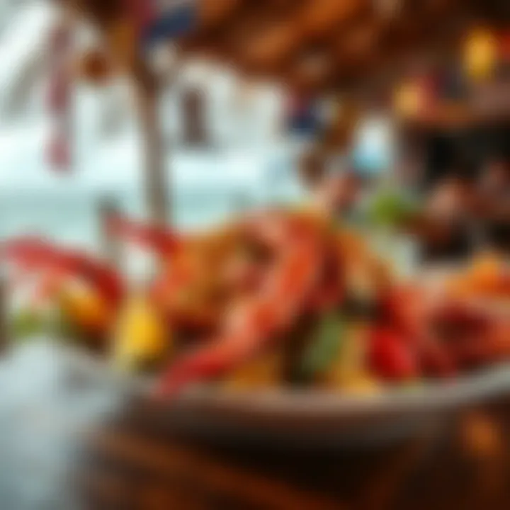 Local Seafood Delight Delicious local seafood dish served at a beach shack