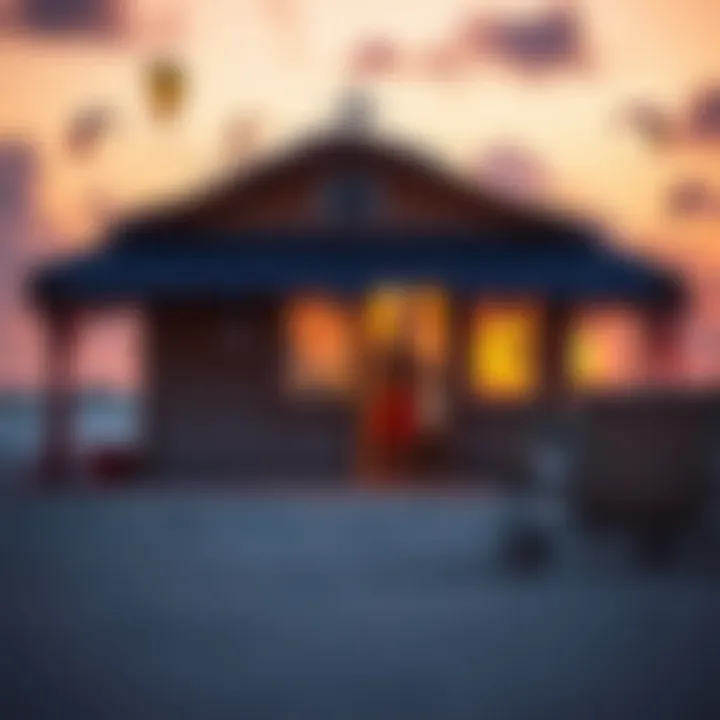 Sunset at the Beach Shack Sunset view of a beach shack with kites in the background