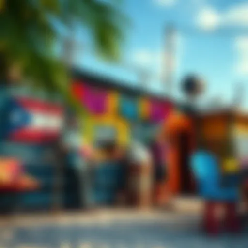 Vibrant beach shack with colorful decor