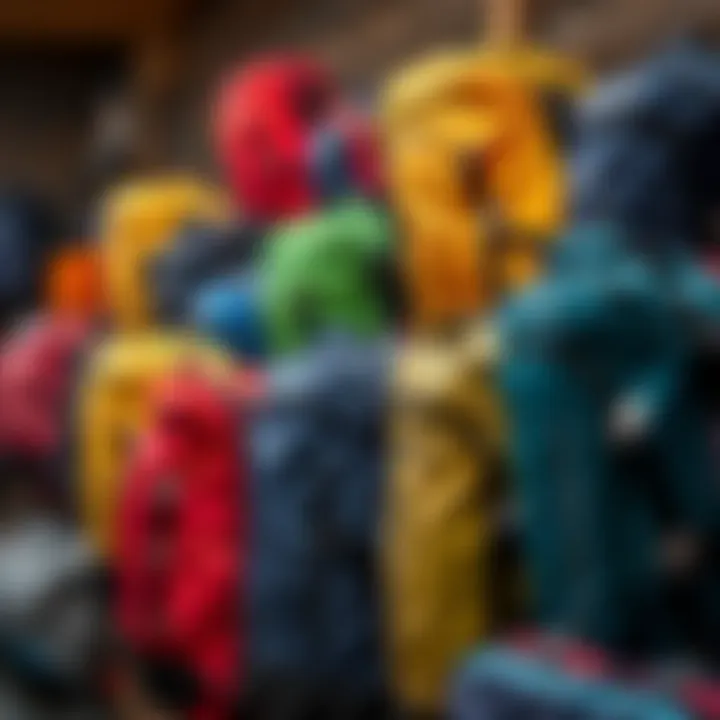 Stylish Designs of Dakine Bags An array of Dakine bags displayed in vibrant colors, emphasizing their stylish design.