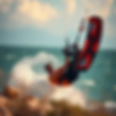 Kiteboarder Showcasing Tricks with Duotone Kite Kiteboarder performing tricks with a duotone kite