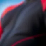 Close-up view of high-quality neoprene material used in wetsuits