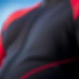 Close-up view of high-quality neoprene material used in wetsuits