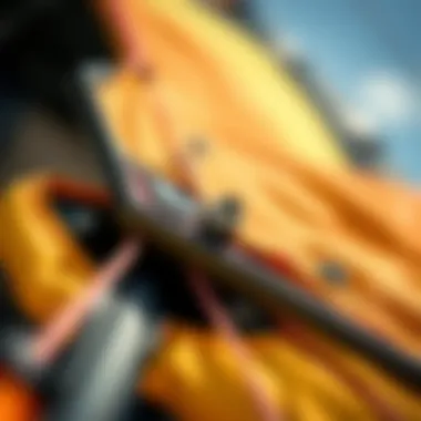 Intricate Design of a Four-Line Trainer Kite Close-up view of a four-line trainer kite's design and features