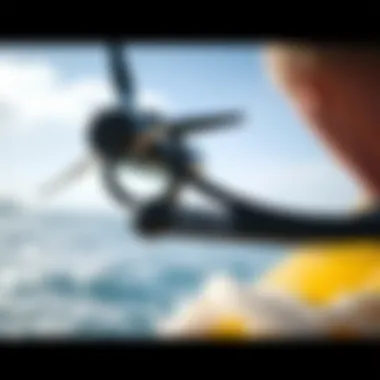 Detailed Look at Hydrofoil Equipment Close-up of hydrofoil equipment showcasing its design