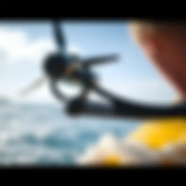 Detailed Look at Hydrofoil Equipment Close-up of hydrofoil equipment showcasing its design