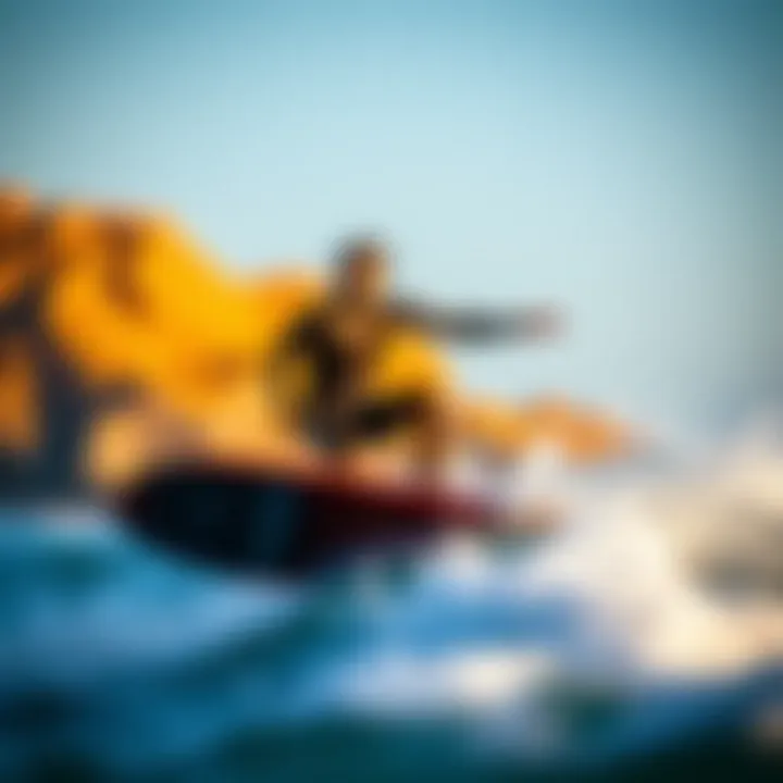 Mastering Hydrofoil Surfing Techniques A rider mastering hydrofoil surfing technique