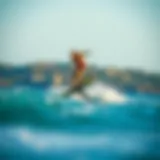 Rider Mastering Hydrofoil Wakesurfing Hydrofoil wakesurfing rider gliding above the water's surface