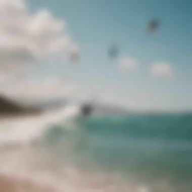 Kiteboarders enjoying the perfect winds at Isla Blanca