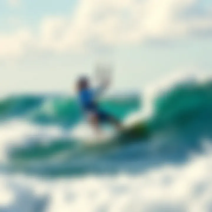 Navigating Tidal Currents in Kiteboarding Kiteboarder navigating trough tidal currents