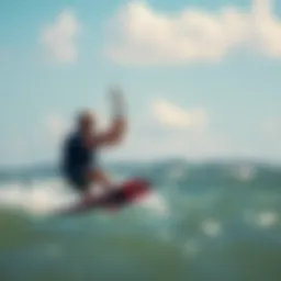 Vibrant kite surfing action on Charleston's coast