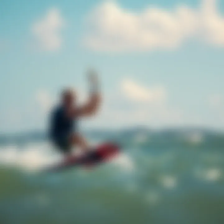 Vibrant Kite Surfing in Charleston Vibrant kite surfing action on Charleston's coast