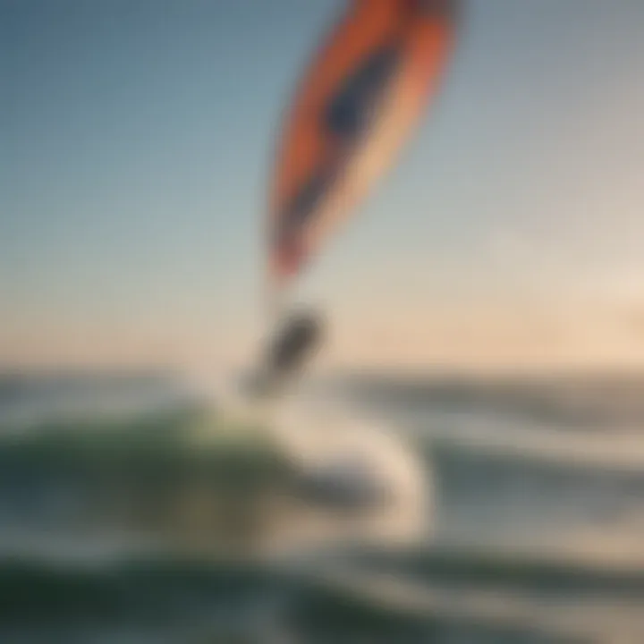 Kite surfers riding the waves in the Outer Banks