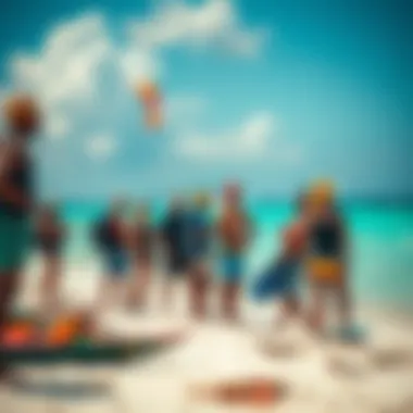 Cultural Connections: The Kiteboarding Community in Bonaire Kiteboarding community gathering on the shores of Bonaire