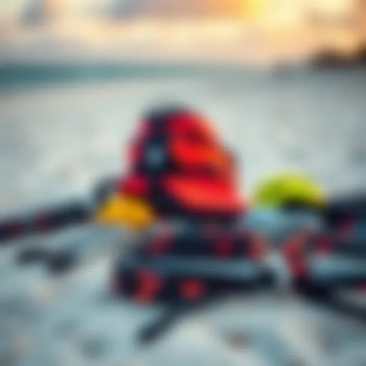 Essential Gear for Kiteboarding Enthusiasts Kiteboarding gear laid out on a sandy beach
