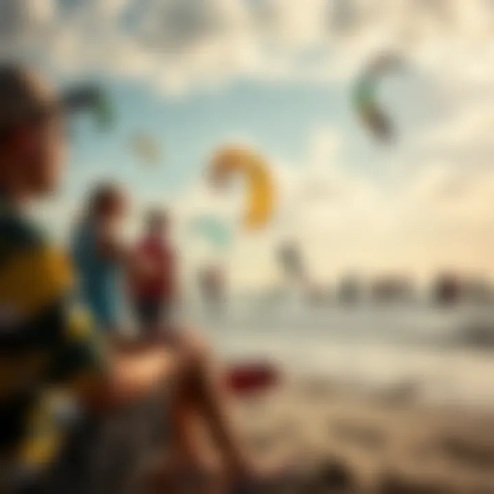 Kiteboarding Community Gathering Local kiteboarding community event at the beach