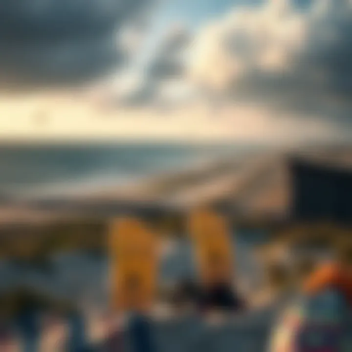 Outer Banks Landscape for Kiteboarding Scenic view of the Outer Banks with kiteboarding setup