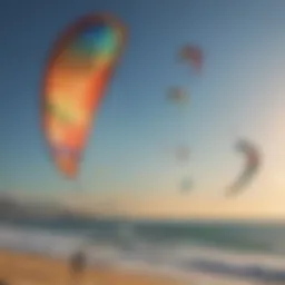 Diverse kite types for kiteboarding