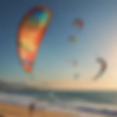 Diverse kite types for kiteboarding
