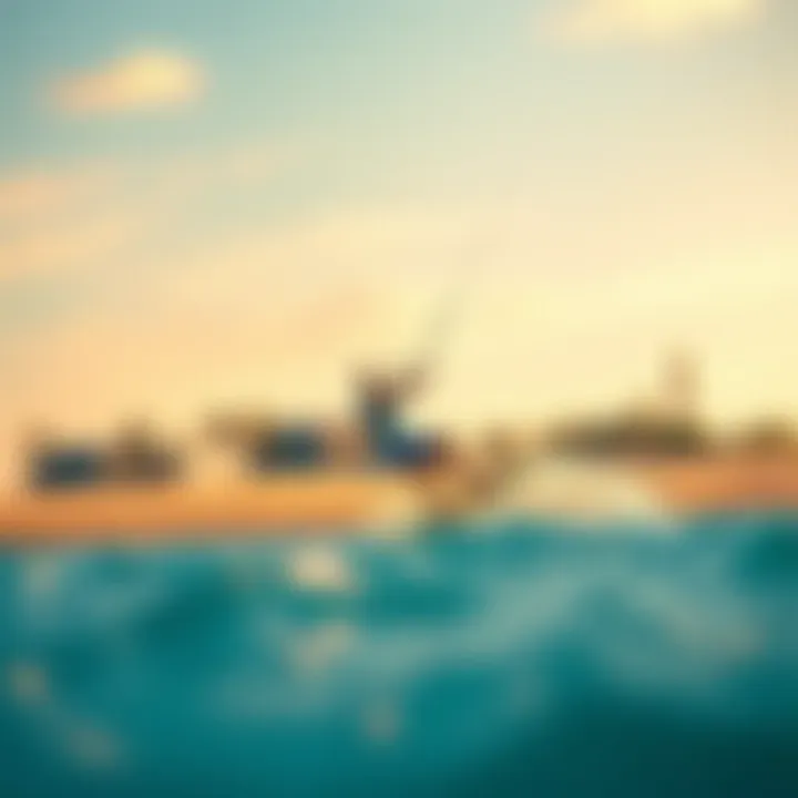 Ideal Kitesurfing Destination A serene beach destination showcasing ideal kitesurfing conditions