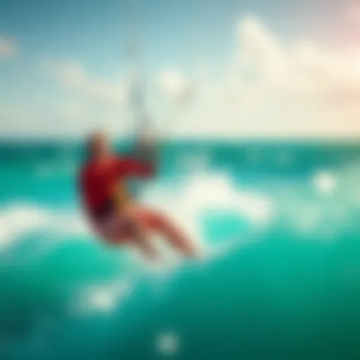 Vibrant Kitesurfing Adventure A vibrant kitesurfing scene capturing the essence of adventure