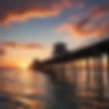 A panoramic view of Lake Worth Pier at sunset