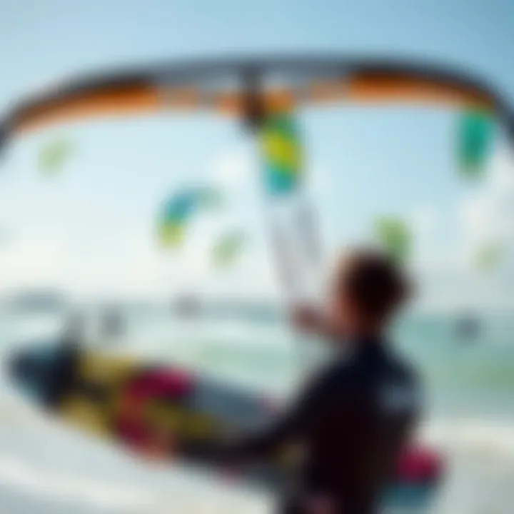 Kiteboarding Community Embracing Liquid Force Kites A serene beach setting showcasing kiteboarding enthusiasts using Liquid Force kites