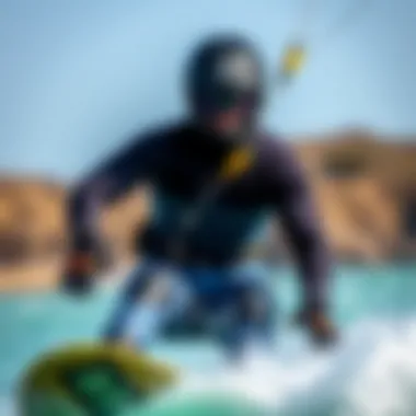 Kiteboarder showcasing a sustainable wetsuit in action
