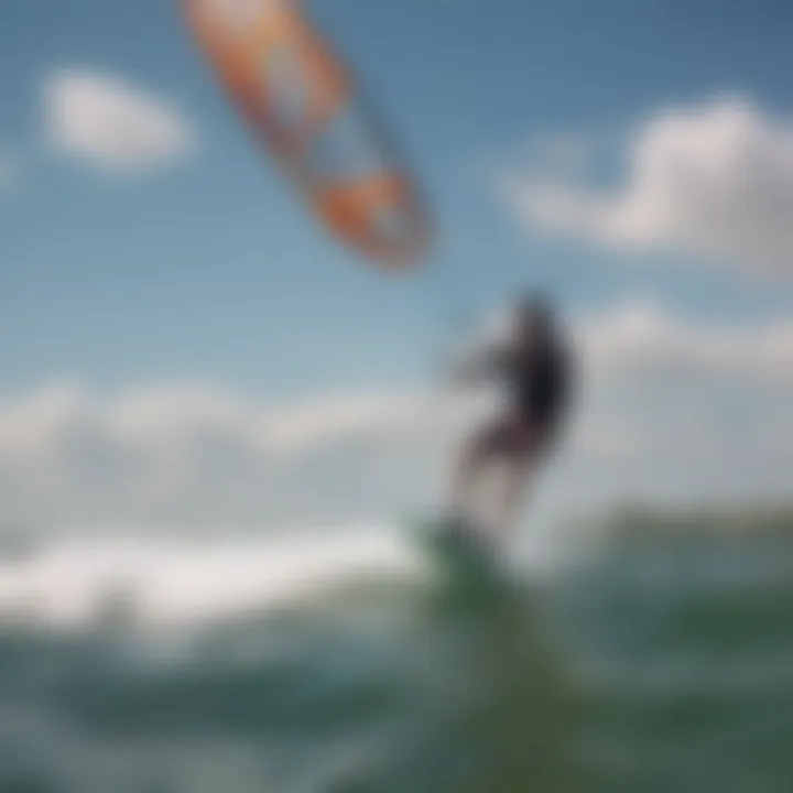 An instructor demonstrating kiteboarding techniques to eager learners