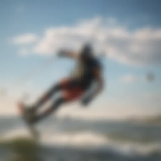 A breathtaking view of kiteboarders on the water near the New York Kite Center