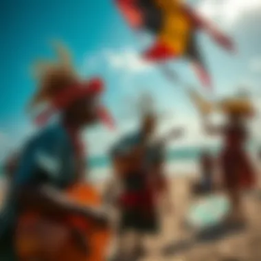 Local Cultural Event Near Paje Beach Local cultural event showcasing traditional music and dance near Paje Beach.