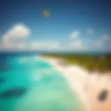 A breathtaking view of Paje Beach with turquoise waters and white sands.