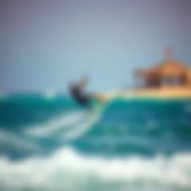 Expert Kiteboarding Trick at Palapas Ventana An expert kiteboarder performing a trick over the waves