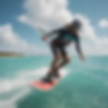 Kiteboarders skillfully navigating through the vibrant waters of Providenciales