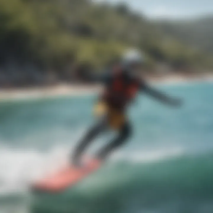 Kiteboarders navigating the picturesque waters of Rancho do Peixe.