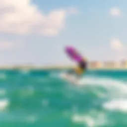 Vibrant kiteboarding scene at San Carlos beach