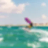 Kiteboarding Action in San Carlos Vibrant kiteboarding scene at San Carlos beach