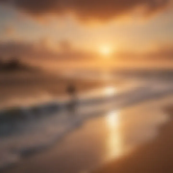 Sunset over Sandbridge, creating a serene backdrop for kiteboarding