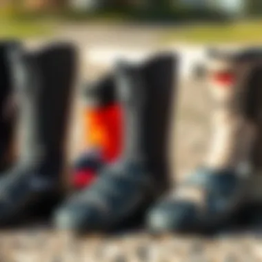 Variety of Split Toe Booties Different styles of split toe booties displayed side by side.