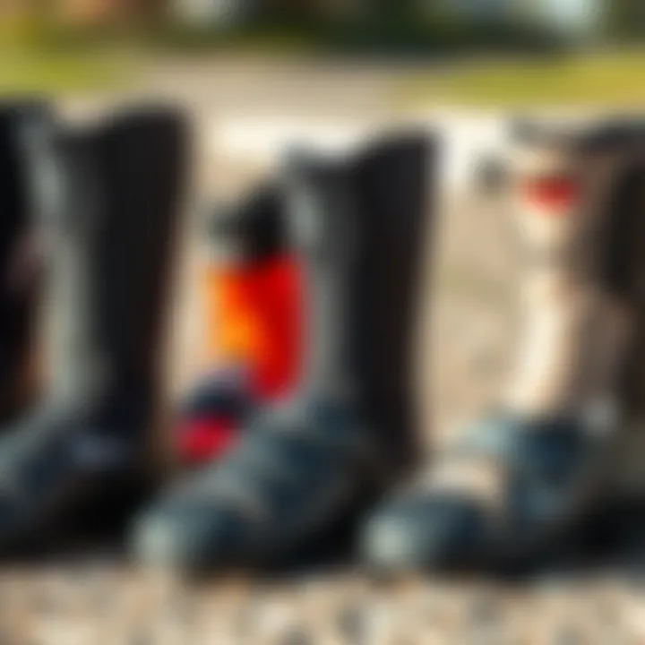 Variety of Split Toe Booties Different styles of split toe booties displayed side by side.