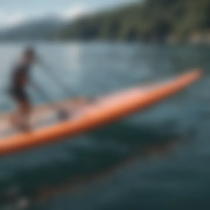 Close-up of high-performance equipment used in sup wing foiling, showcasing the intricate design