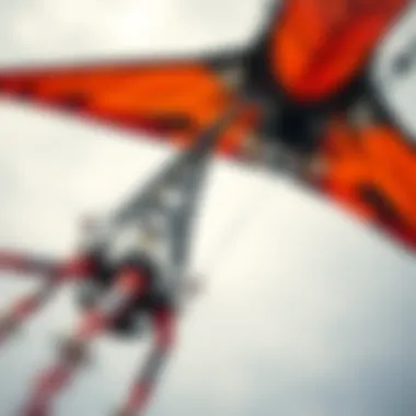 Detailed view of a unique kite design