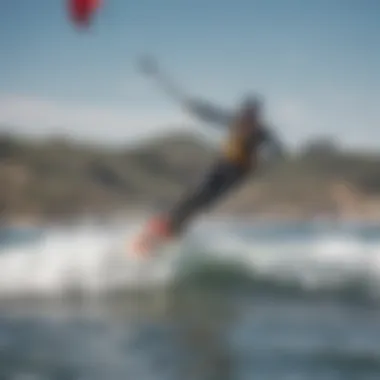 Kiteboarders riding the waves at Bodega Bay