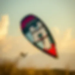 Dynamic view of the Cabrinha Contra 15m kite soaring in the sky