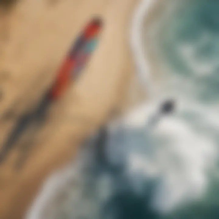 An aerial view of a kite surfing competition showcasing dynamic movements