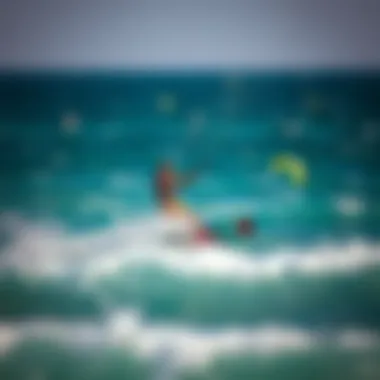 Kiteboarding Adventure Vibrant kiteboarding action on the waves