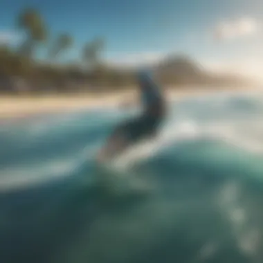 Group of kiteboarders gathering at a popular surf kiting destination