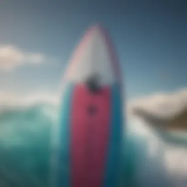 Close-up view of a pump surfboard showcasing its unique design elements